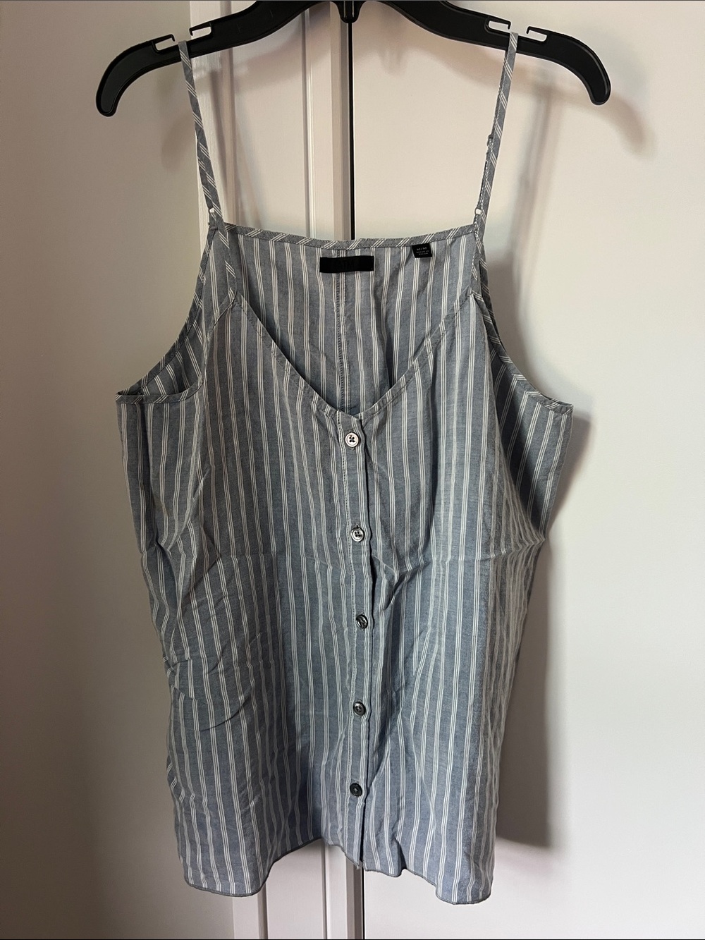 ATM Anthony Thomas Melillo Blue and White Striped Button-Front Cami